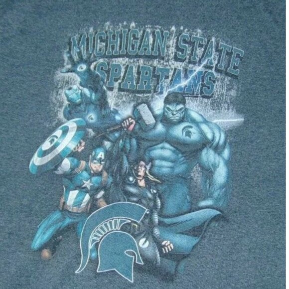 Mens Michigan State Spartans T-Shirt Small NCAA Marvel Heroes Short Sleeve - Picture 2 of 3